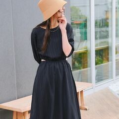 ブランド＊titivate ティティベイト　　　　　ロングワンピース　黒　　サイズМ　ブラックの画像