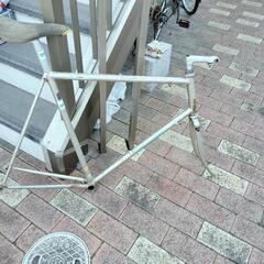 ロードバイクフレーム　クロモリ　おおきいサイズ　フロントフォーク有