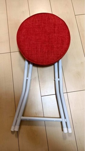 リング型スツール 赤 緑 4脚セット 昭和レトロな古椅子