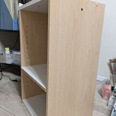 【お譲り】カラーボックス　木製　白×ベージュの画像