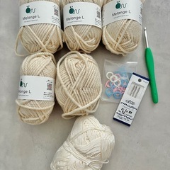 【取引決定】編み物セット／毛糸・かぎ針・とじ針・段数リング