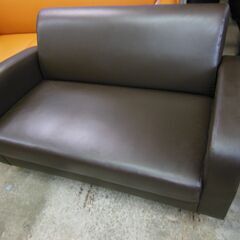 nt250626-004Z ブラウン ソファ ２人掛け 中古品 応接間 事務所 インテリア の画像