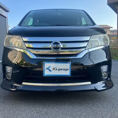 【車検2年付】日産セレナ　2.0ハイウェイスターVセレクション　両側電動スライドドア　フリップダウンモニター　バックカメラ　Bluetoothオーディオ　人気のブラックの画像