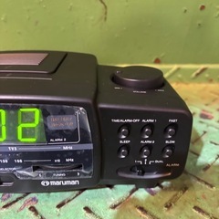 《動作確認済み》AM •FMラジオ マルマン AR-100T クロックラジオ 目覚ましモノラル　レトロ　昭和　ブラック　黒　アナログの画像