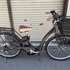 電動アシスト自転車　ブラウン　充電器無し　