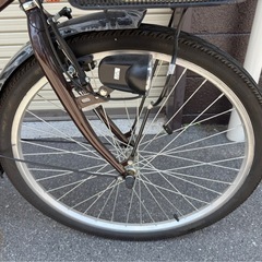 電動アシスト自転車　ブラウン　充電器無し　の画像