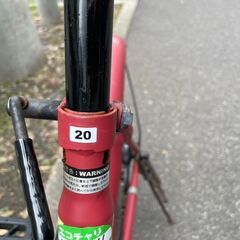 折りたたみ自転車　No.328　レッド　LEDライト　鍵付き　ミニベロ【リサイクルショップどりーむ荒田店】の画像