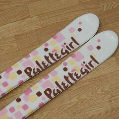 130cm SWALLOW 子供用 カービングスキー PALETTE GIRL ホワイト系 ビンディング付き 解放値 0.75～4.5 ジュニアスキー LOOK スキー板 札幌市 清田区 平岡の画像
