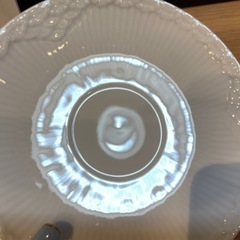 A7107【ロイヤルコペンハーゲン】ホワイトフルーテッドハーフレース コーヒーカップ＆ソーサー ペアの画像