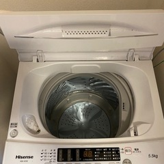 洗濯機ーハイセンス 全自動 洗濯機 5.5kg ホワイト HW-K55Eの画像