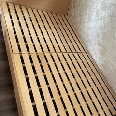 コイルマットレス付きすのこ セミダブルベッドの画像