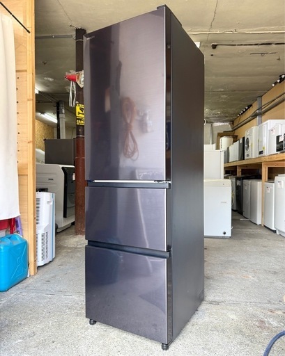 札幌引取り歓迎【6ヵ月保証付き】 美品 21年製 日立 HITACHI 315L 3ドア冷蔵庫 R-V32NV(K) ブリリアントブラック