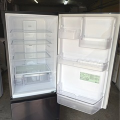 札幌引取り歓迎【6ヵ月保証付き】 美品 21年製 日立 HITACHI 315L 3ドア冷蔵庫 R-V32NV(K) ブリリアントブラックの画像
