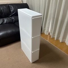 ホワイト縦型ごみ箱 3段の画像