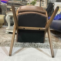 C26★関家具★クラッシュゲート Easy Life ゼットチェア コーヒー ブラウン W46cm リサイクルレザー 椅子の画像