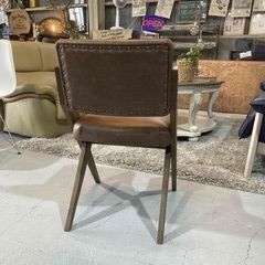 C26★関家具★クラッシュゲート Easy Life ゼットチェア コーヒー ブラウン W46cm リサイクルレザー 椅子の画像
