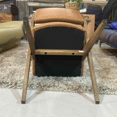 C26★関家具★クラッシュゲート Easy Life ゼットチェア キャメル W46cm リサイクルレザー 肘なし 椅子 イスの画像