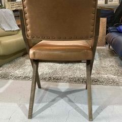 C26★関家具★クラッシュゲート Easy Life ゼットチェア キャメル W46cm リサイクルレザー 肘なし 椅子 イスの画像