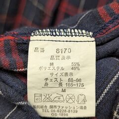 半袖チェックシャツ　赤　紺の画像
