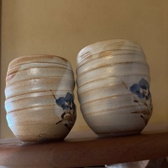 清水焼　夫婦湯呑み茶碗の画像