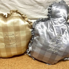 【美品】ちいかわ ギンガムフリルクッション 2点セットの画像
