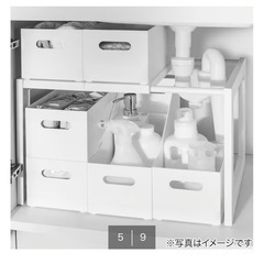 洗面台下収納 伸縮フリーラック 幅29～45cmの画像