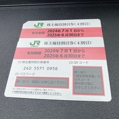 JR東日本新幹線４割引優待券（2枚）