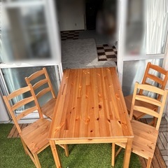IKEA  ヨックモック ダイニングテーブル ＆ チェア4脚セット✨️