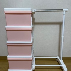 収納付きハンガーラック