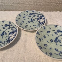 相撲柄の小皿3枚