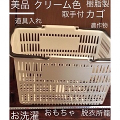 【決まりました】美品！取手付樹脂製 農作物入 おもちゃ入 洗濯　...