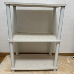 【美品】山善　スリムラック３段　ホワイトの画像