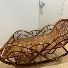 ラタン　ゆりかご　ベビーベッドの画像
