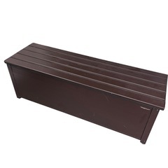 GREEN LIFE 屋外収納庫 ブラウン ベンチ収納の画像