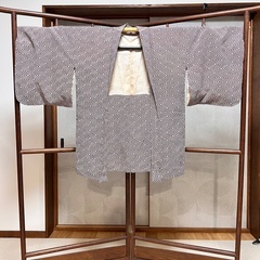 美品 着物羽織 茶色 幾何学模様の画像