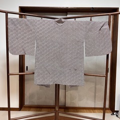 美品 着物羽織 茶色 幾何学模様