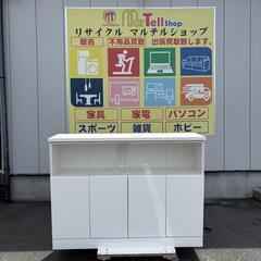 LED付き ギャラリー収納本棚 4枚扉タイプ ホワイト