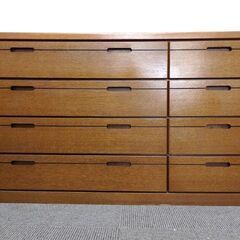 新札幌 / 大塚家具製造 箪笥 タンス 衣類収納 木製家具 チェスト 収納家具 幅125×奥行40.5×高さ73cm / No.3420の画像