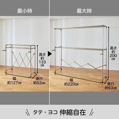 ディノス ウルティマ 日本製竿物干し ワイド 室内物干し アルミ製の画像