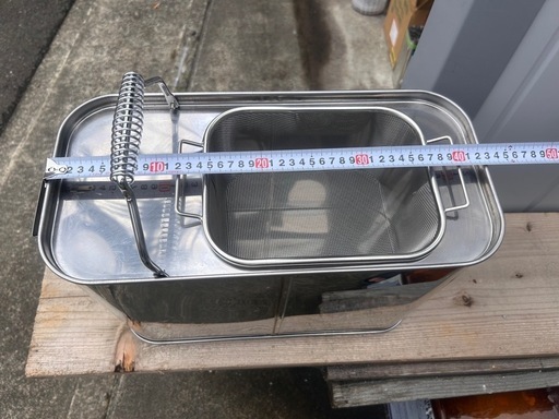 【未使用】ステンレス製 油缶/油こし器付/廃油