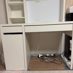 【無料】IKEA MICKE デスク＋追加ユニット セット（ホワ...