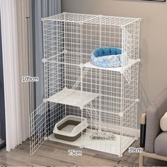 ① 【新品未使用】ペットケージ キャットケージ 3段 ●組み立て簡単● ジョイント式 猫ゲージ至急の画像