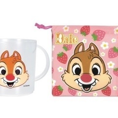 ディズニー顔柄コップ&巾着セット　デール【6/30迄掲載】