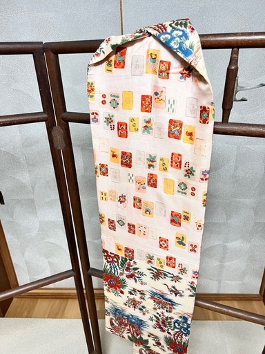 超人気柄 着物 名古屋帯 裏は珍しい麻雀柄！
