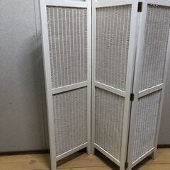 ニトリ 3連パーテーション 間仕切り SCREEN NOCTONE 籐製 ラタン 【糸島市内 送料無料】250626-8の画像