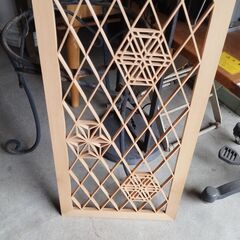在庫2枚 建具 組木 透かし 和風 古建具 和室　/TJ-2471 1Fの画像