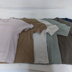 ユニクロ　エアリズムコットンオーバーサイズTシャツ/5分袖　※６...
