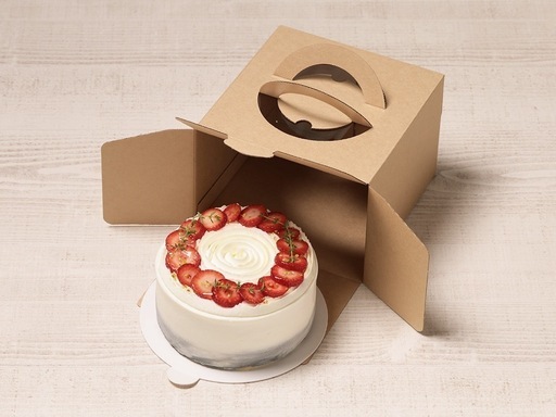 クラフトケーキ箱 ＆紙トレー 4〜7号セット売り 