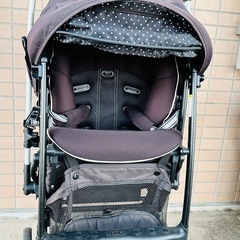 【取りに来てくれる方優先】Aprica ベビーカー ドット柄 ブ...