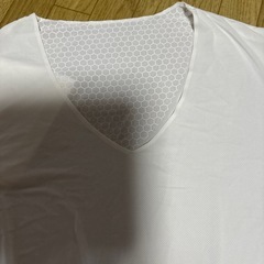作業服などに　2枚冷感タイプVネックホワイトサイズLの画像
